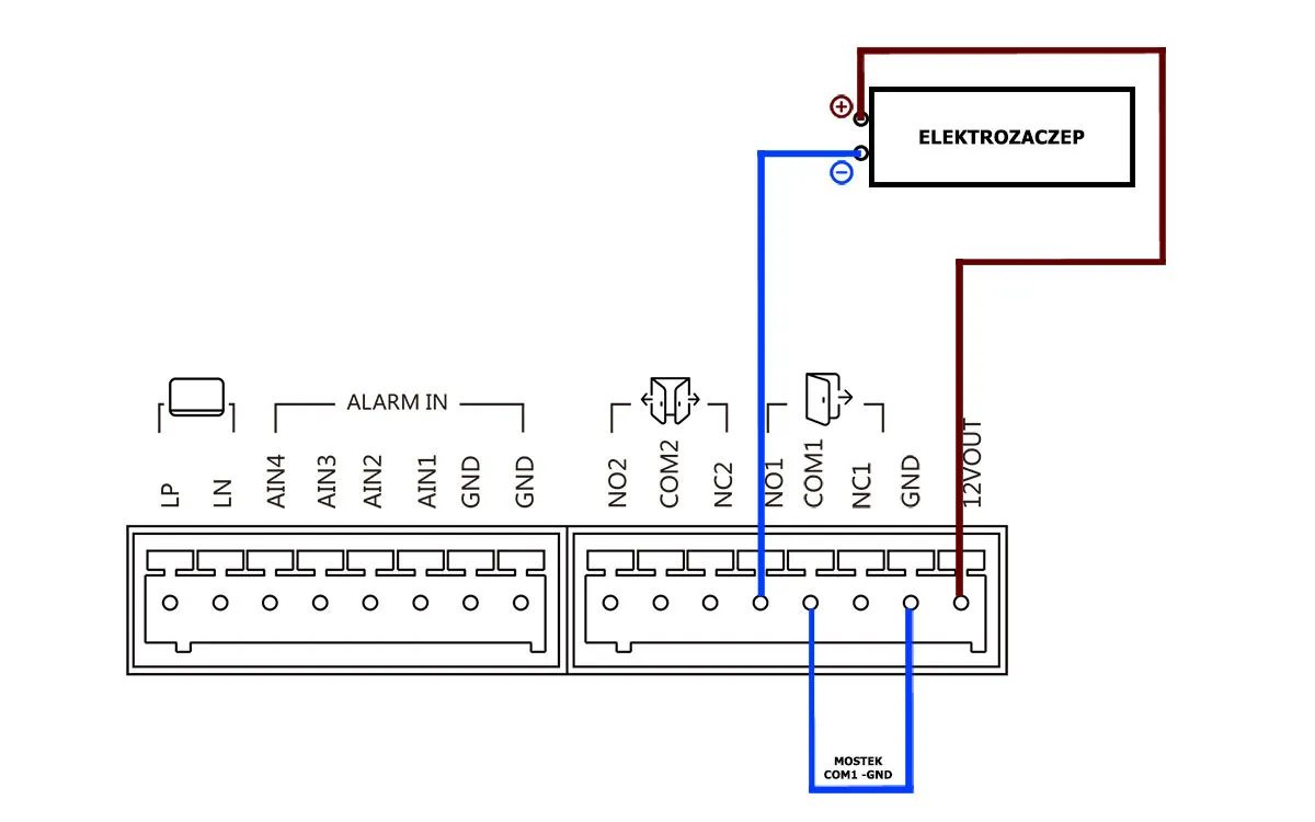 Podłączenie elektrozaczepu do domofonu schemat