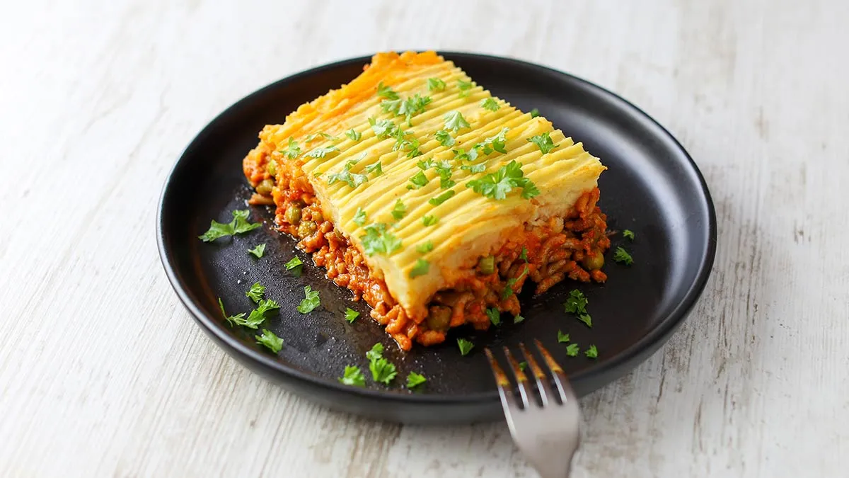 vegetarischer Shepherd's Pie Kartoffelp&uuml;ree