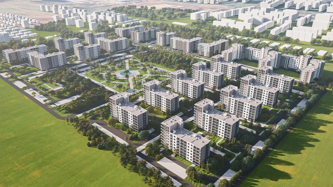 Miasteczko Wilan&oacute;w z lotu ptaka