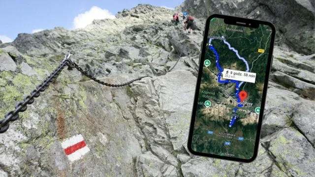 turysta sprawdzający mapę w Tatrach