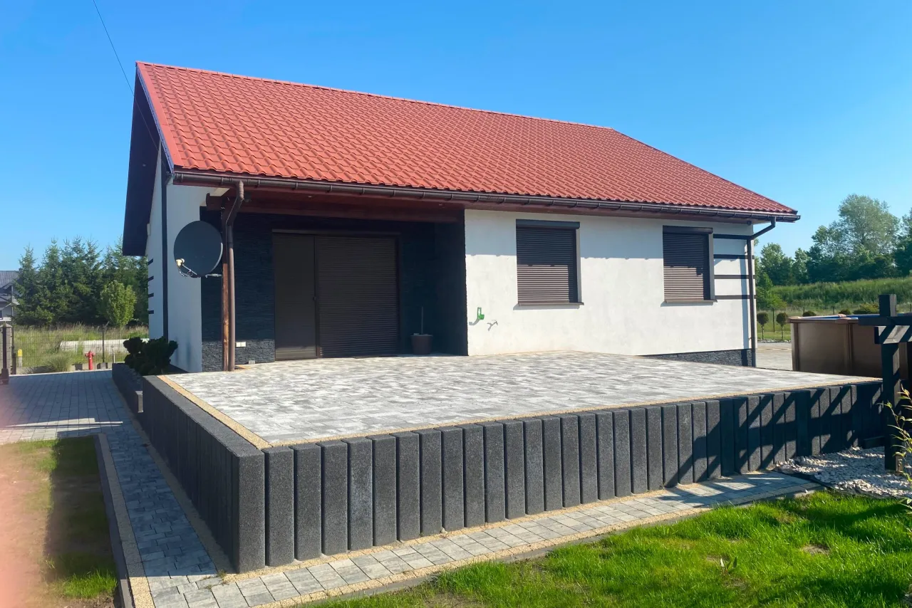 dom szkieletowy elewacja tynk