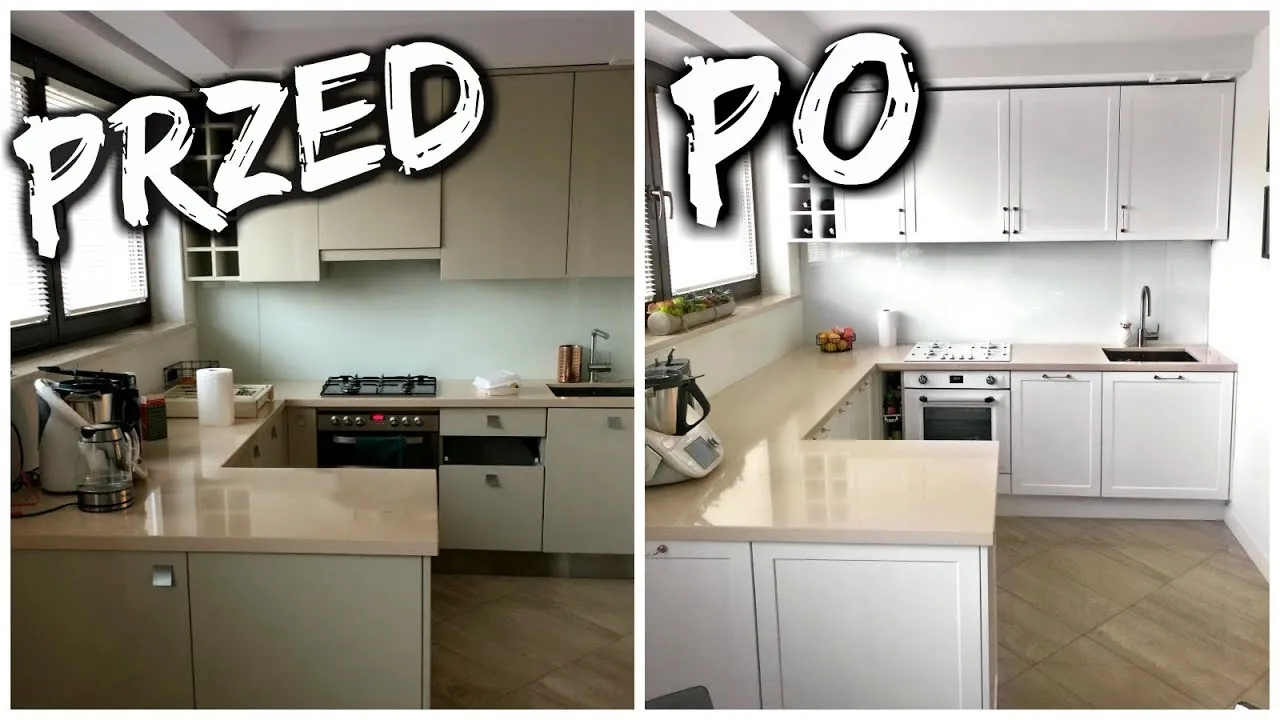 kuchnia przed i po szuflady