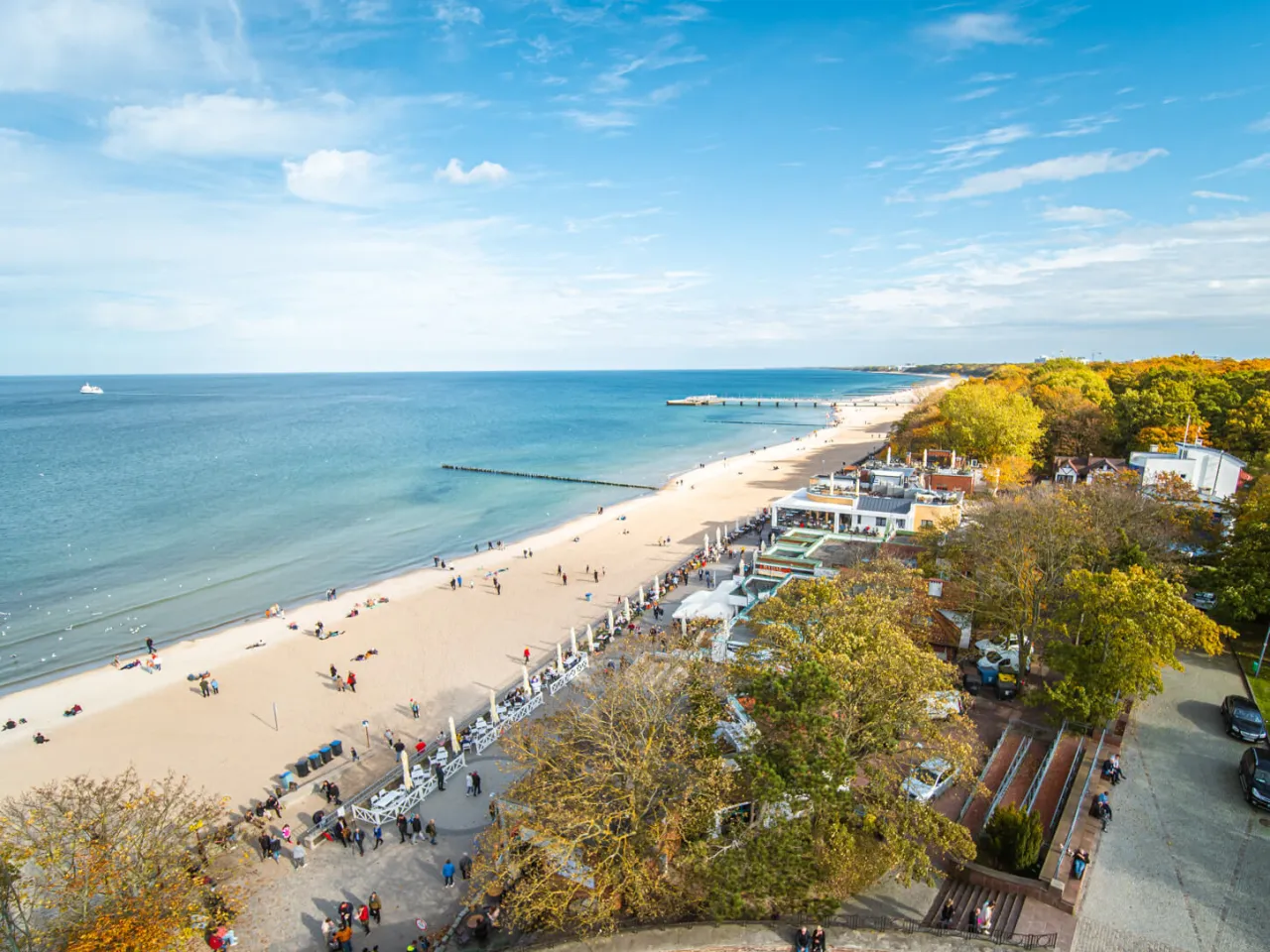 Kołobrzeg panorama uzdrowisko plaża molo