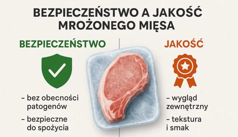 tabela bezpiecznego mrożenia mięsa infografika
