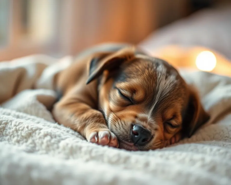 szczeniak śpiący i drgający