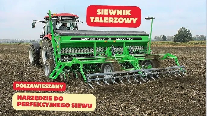 Siewnik zbożowy w akcji