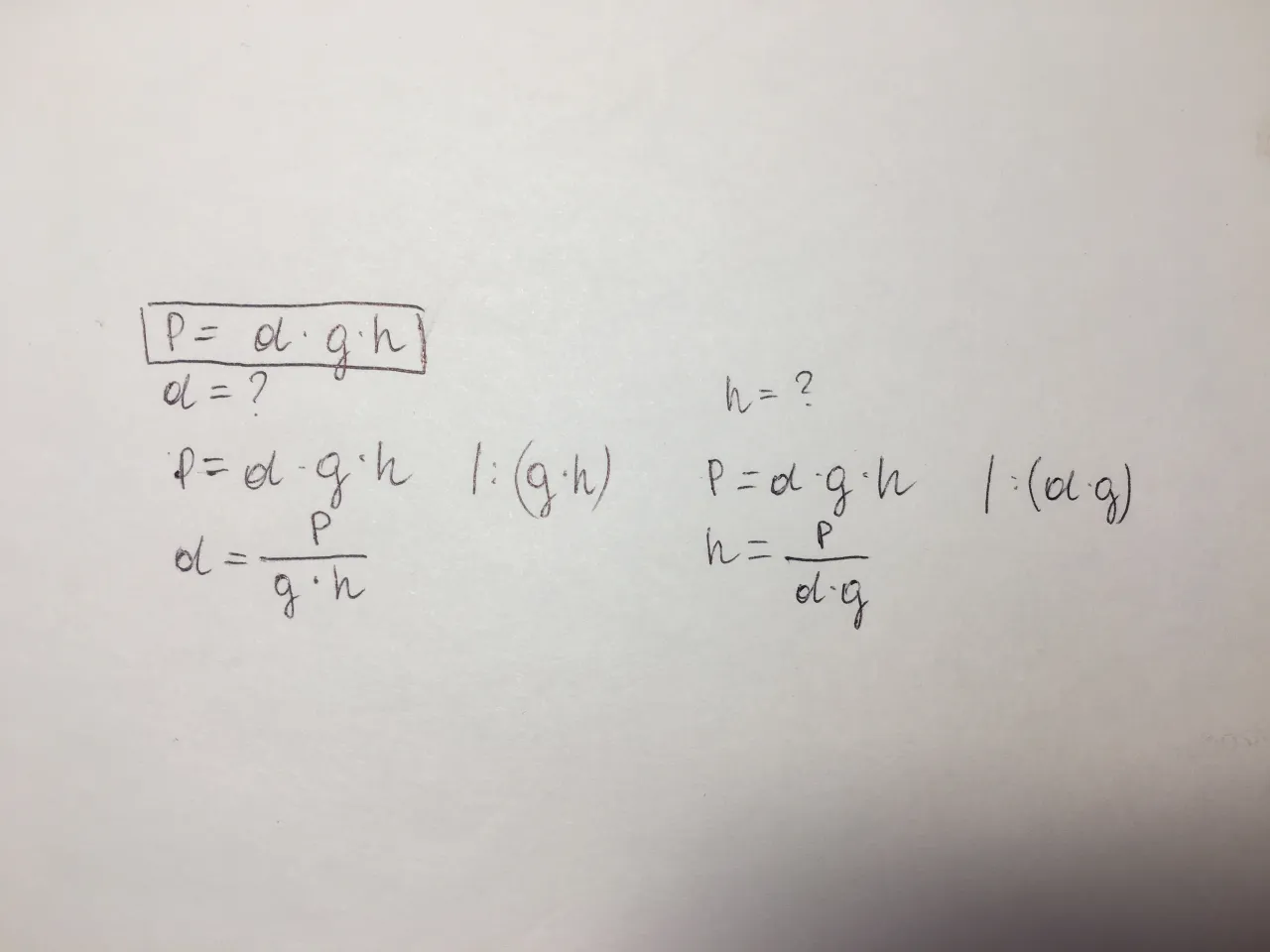 Wz&oacute;r na ciśnienie hydrostatyczne grafika