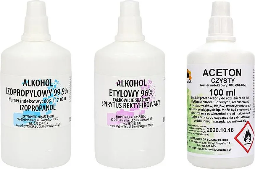 Aceton alkohol izopropylowy usuwanie kleju