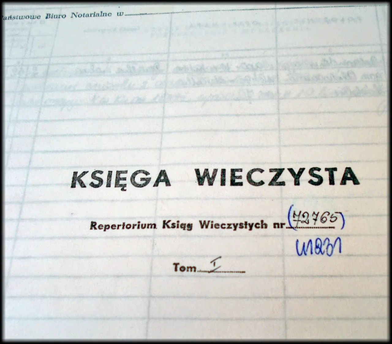 symbol księgi wieczystej lub dokumentów nieruchomości