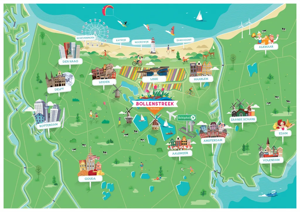 Carte des stations balnéaires Pays-Bas