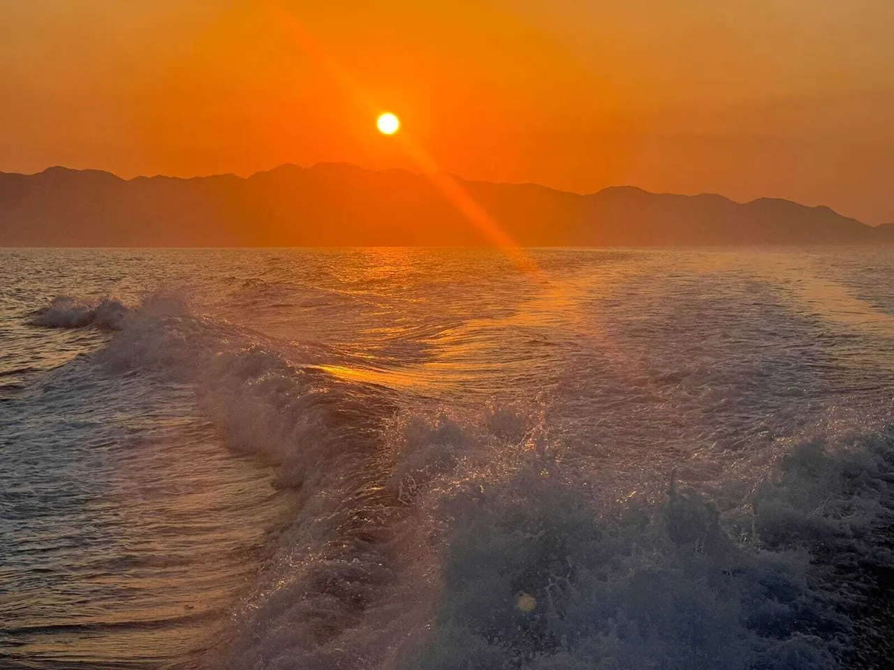 Rodos widok z lotu ptaka, zachód słońca