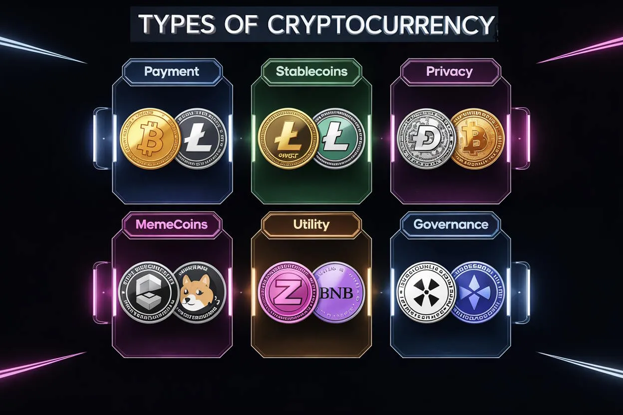 rodzaje altcoin&oacute;w stablecoiny utility tokens meme coiny