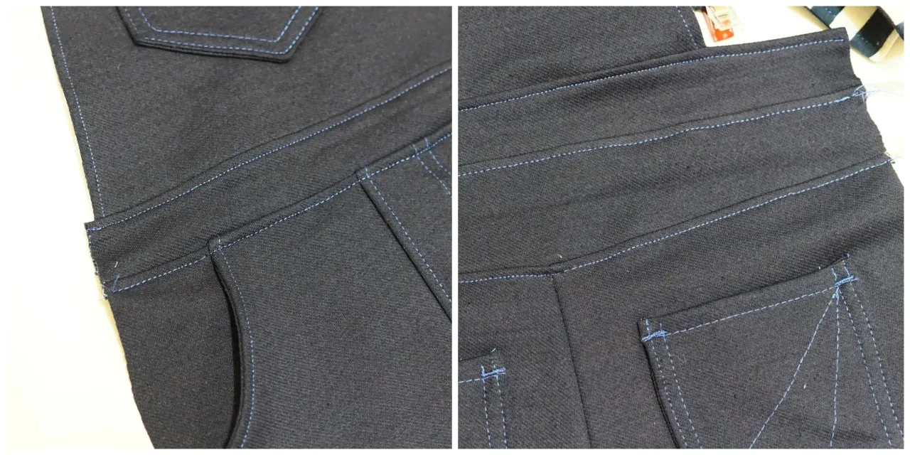 różne fasony jeansów do przeróbki na szorty, narzędzia krawieckie DIY