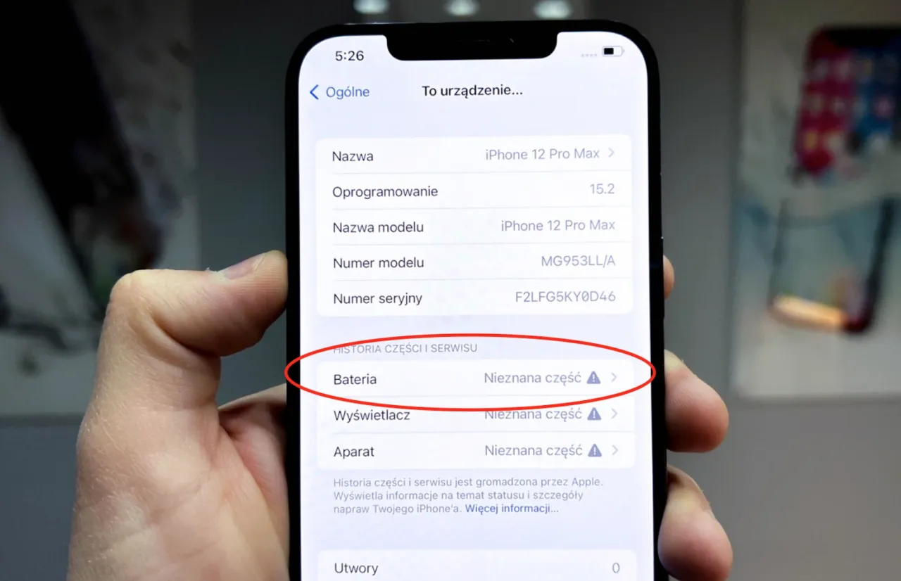 iPhone 12 stan baterii uszkodzenia