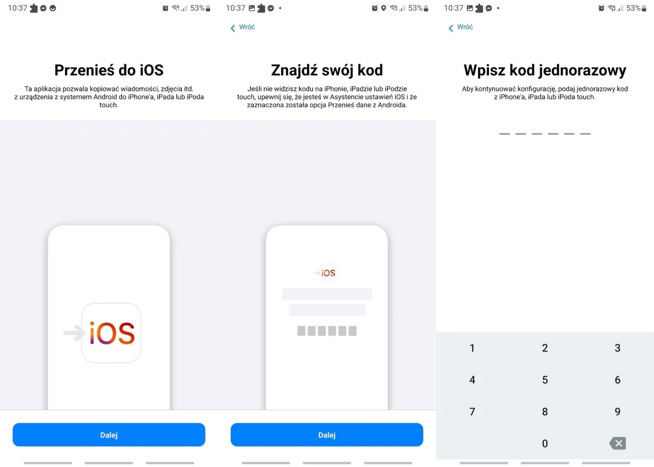 Aplikacja Przenieś do iOS krok po kroku