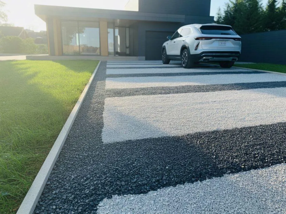 Zagęszczanie warstw kruszywa na podjeździe