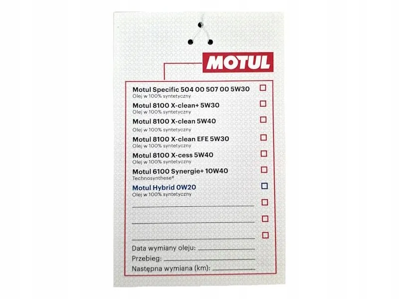 Motul 5W30 normy opakowania