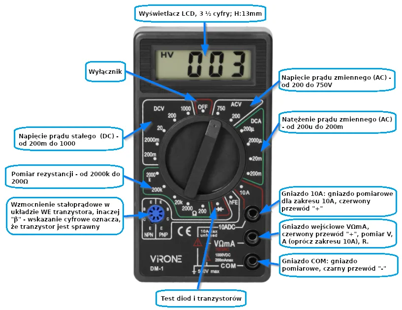 multimetr jak mierzyć napięcie stałe