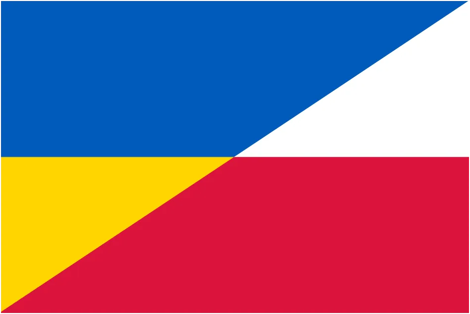 Polska flaga i ukraińska flaga razem