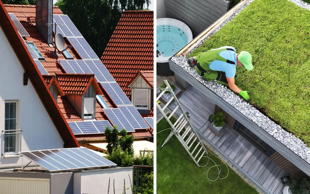 nowoczesne dachy fotowoltaika zielone dachy