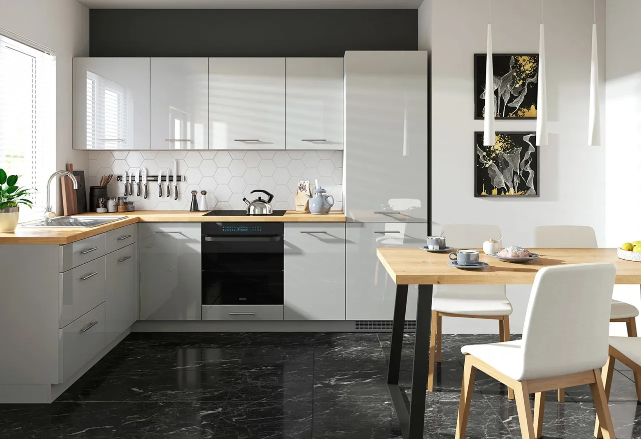 przykłady pomalowanych blatów kuchennych przed i po