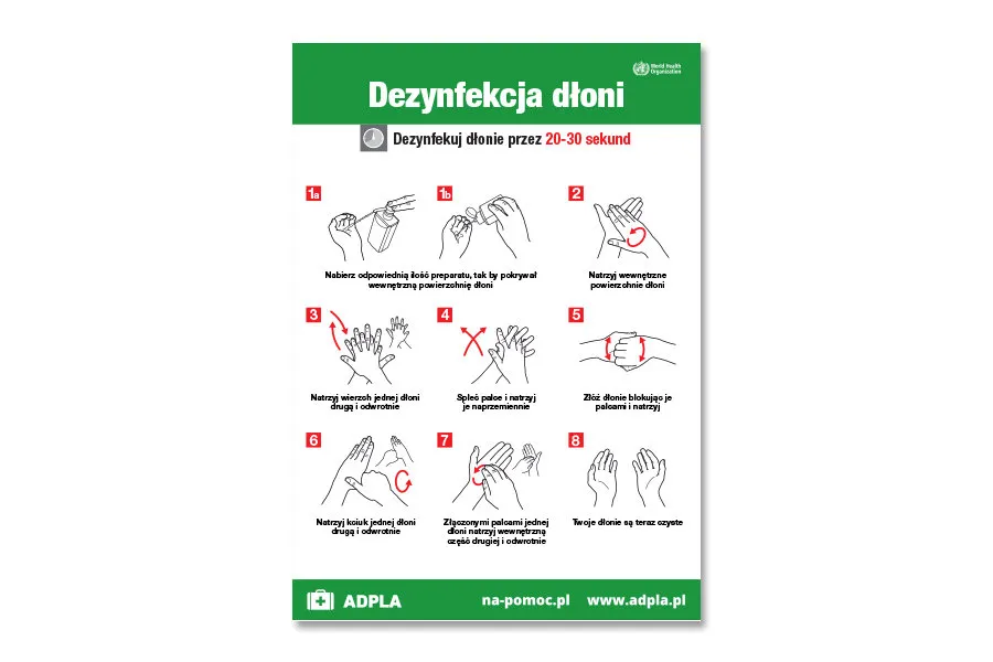 instrukcja dezynfekcji rąk WHO