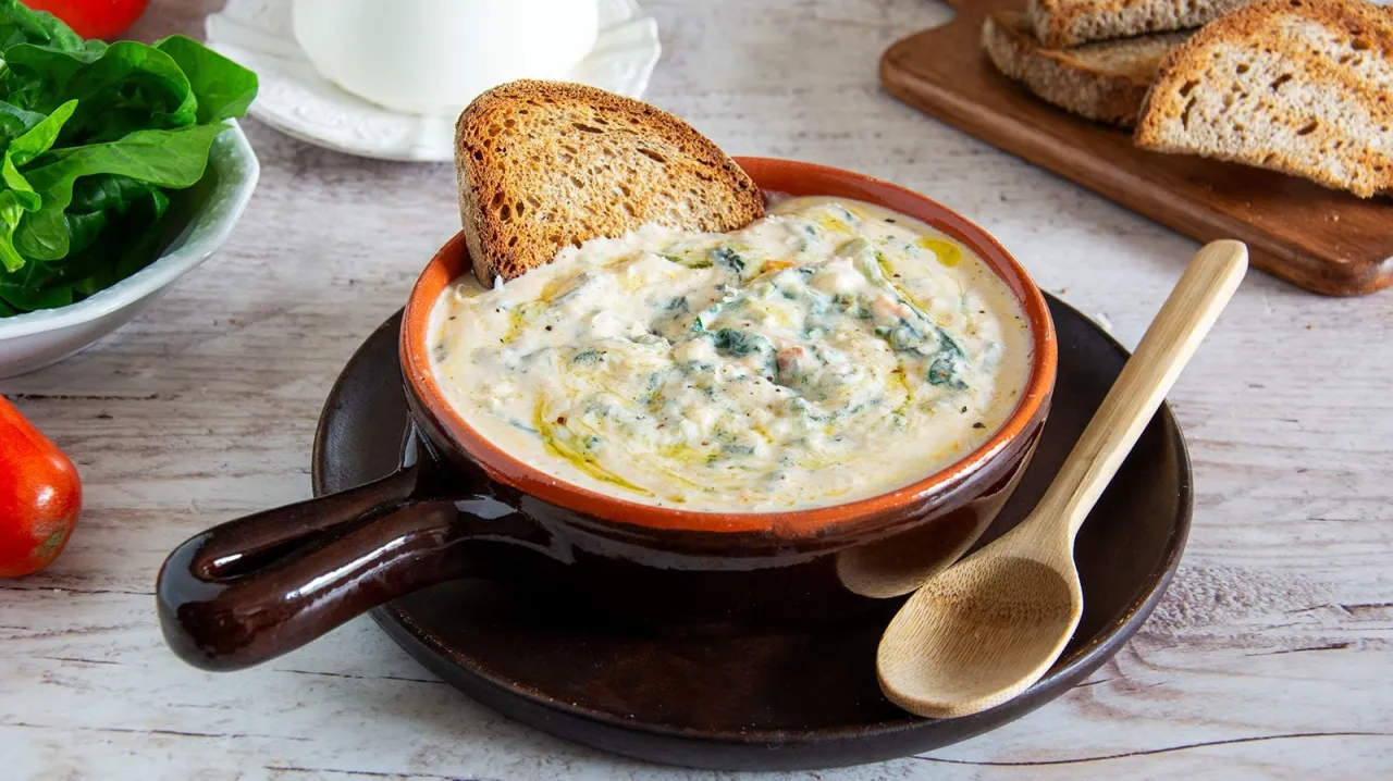 Minestra di ricotta tradizionale fumante