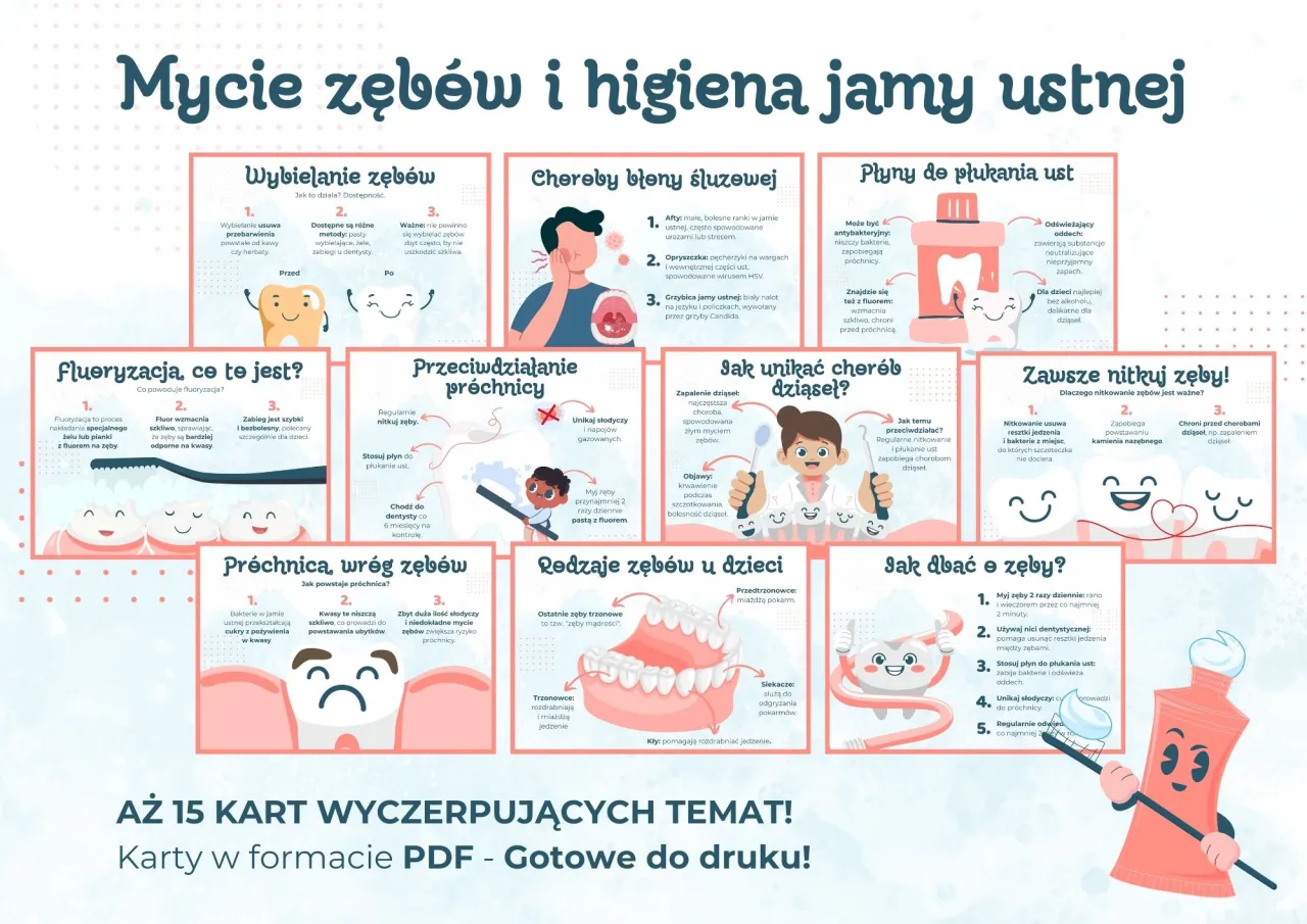 prawidłowa higiena jamy ustnej grafika