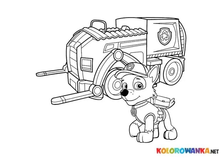 Zdjęcie Kolorowanka Rubble z Psi Patrol – darmowe i ciekawe malowanki dla dzieci