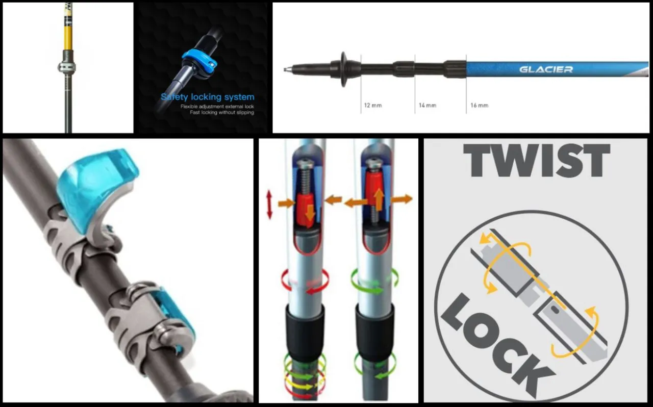 Por&oacute;wnanie kij&oacute;w trekkingowych składanych i teleskopowych