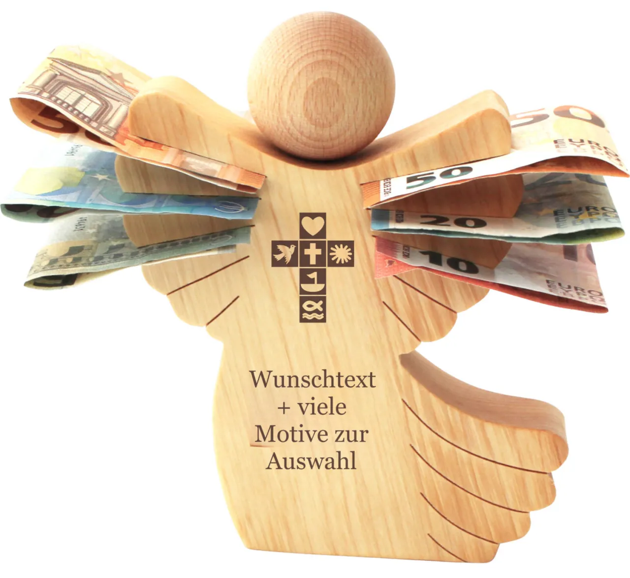 Verschiedene Stile von Holzengeln