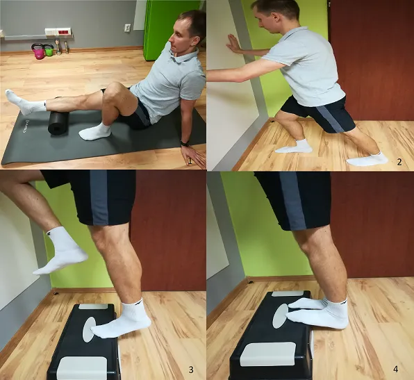 Ćwiczenia ekscentryczne ścięgna Achillesa na schodku