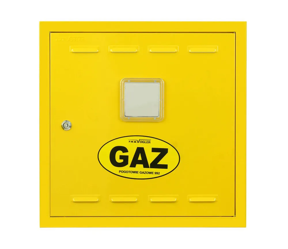 szafka gazowa na ścianie budynku