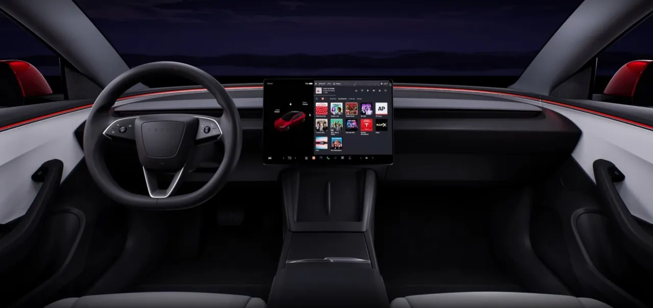 Wnętrze Tesla Model 3 Highland