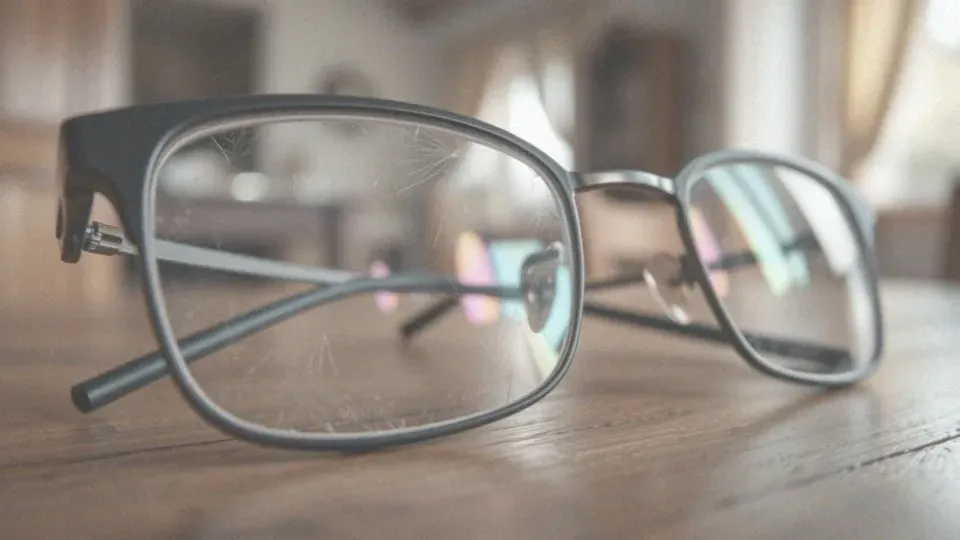 Uszkodzone powłoki antyrefleksyjne na okularach