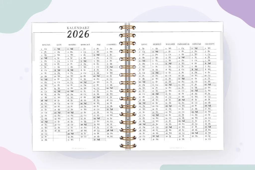 kalendarz planowanie urlopu ślubnego