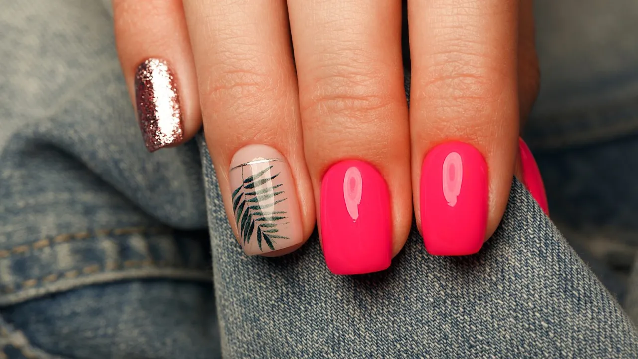 Kwadratowe paznokcie kr&oacute;tkie palce efekt