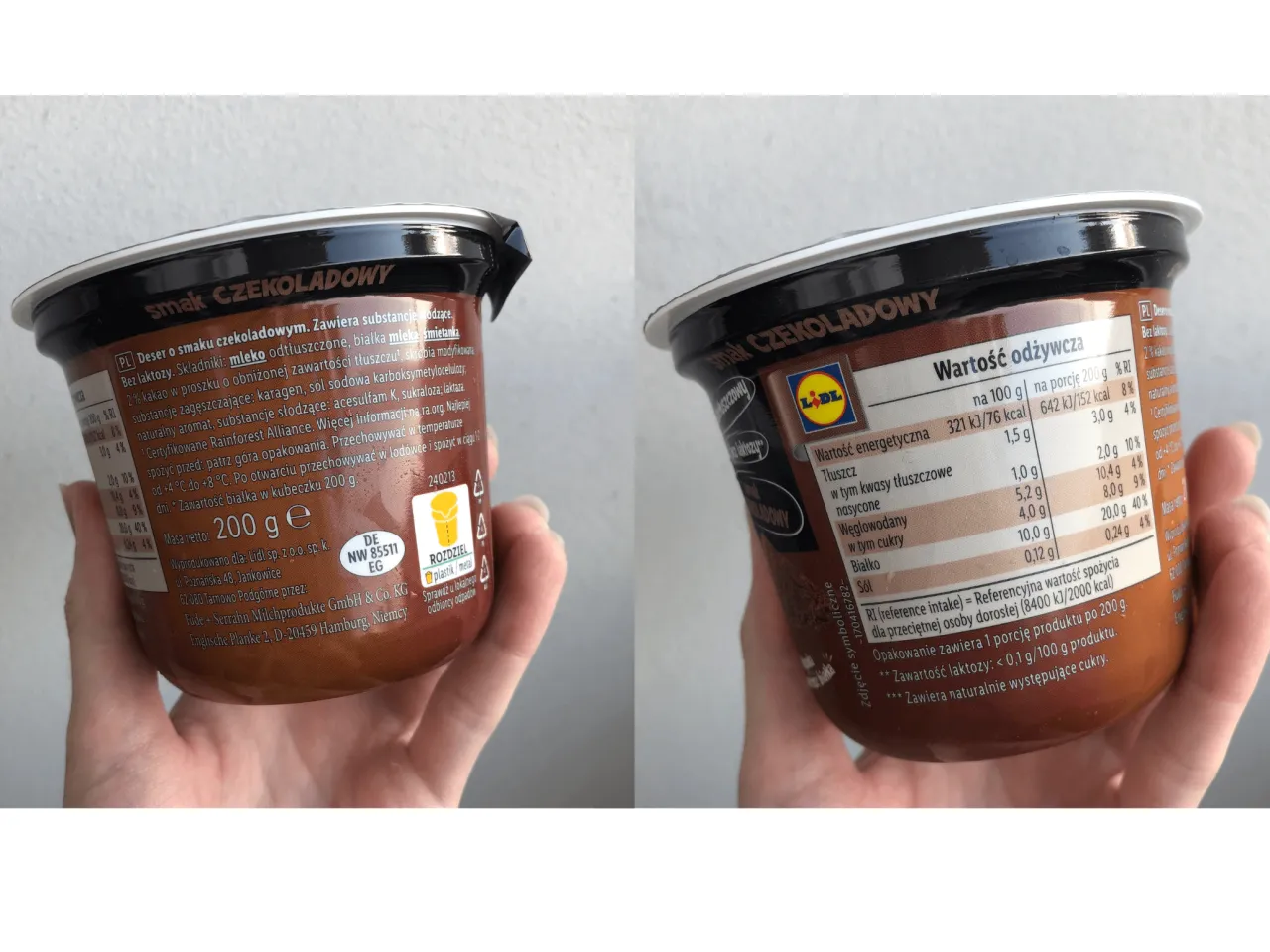 Pudding proteinowy Lidl Pilos opakowanie skład