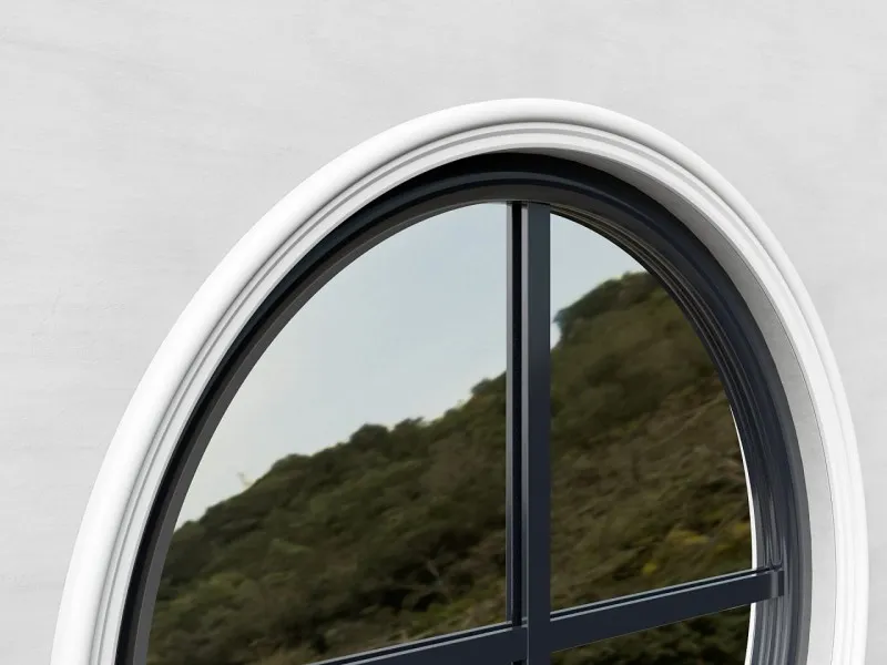 nowoczesne wykończenie łuku lamele beton led