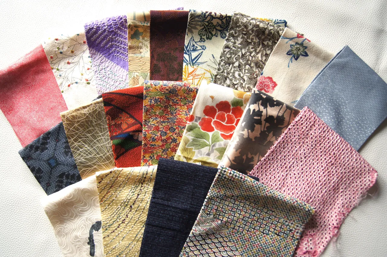r&oacute;żne rodzaje tkanin na kimono, materiały do szycia