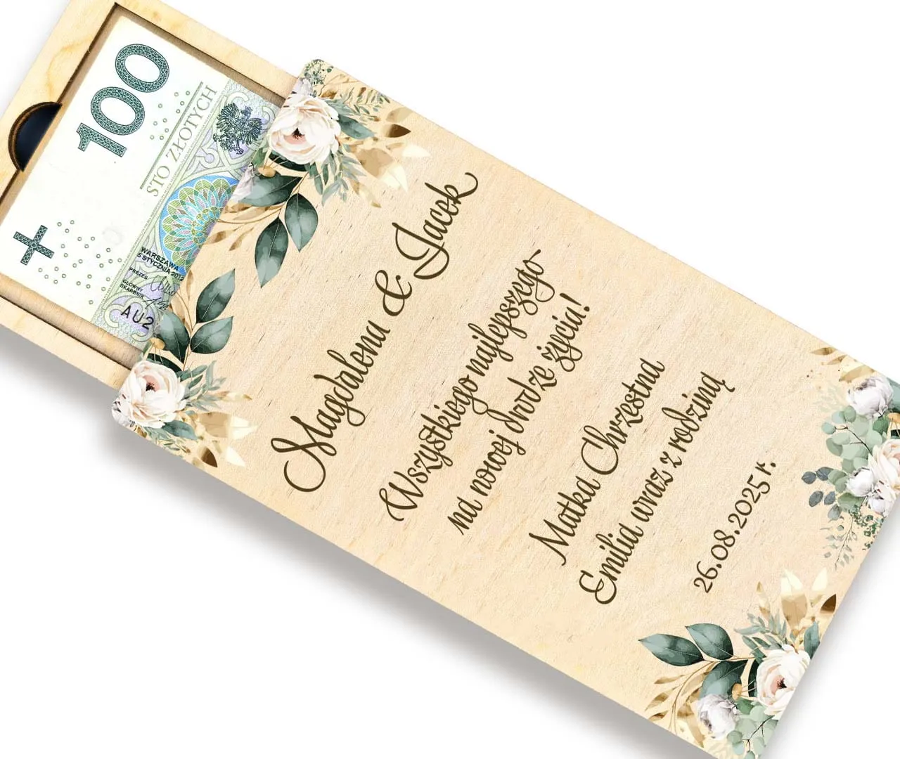 prezent ślubny koperta pieniądze