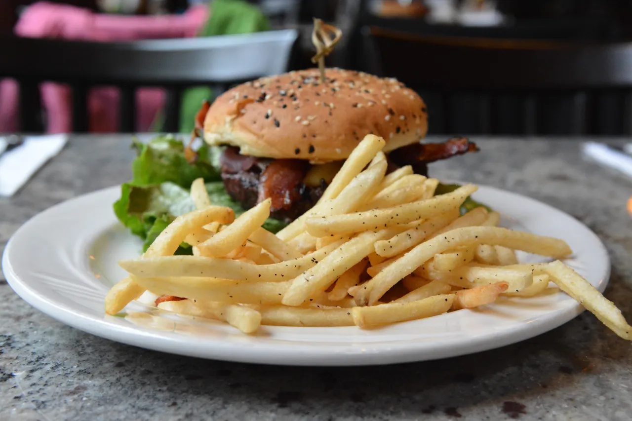 różne rodzaje frytek do burgera