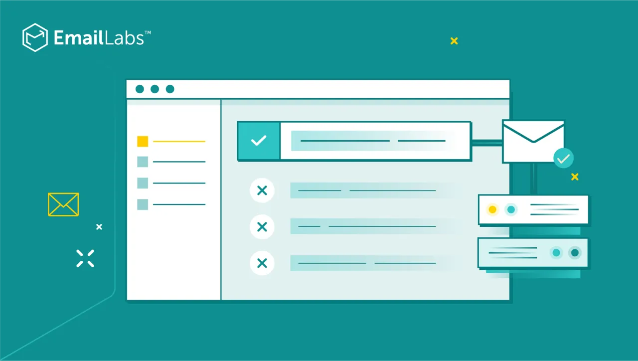 Grafika przedstawia interfejs programu do zarządzania e-mailami, gdzie widać listę wiadomości, w tym jedną oznaczoną jako wysłana. To może być wizualizacja procesu wysyłania cold email.