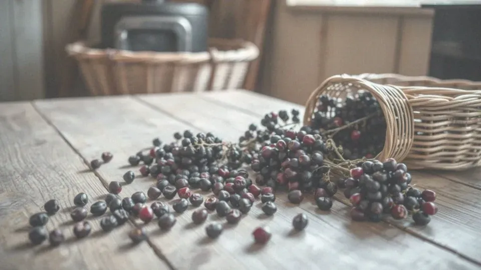 Świeże owoce aronii przed suszeniem