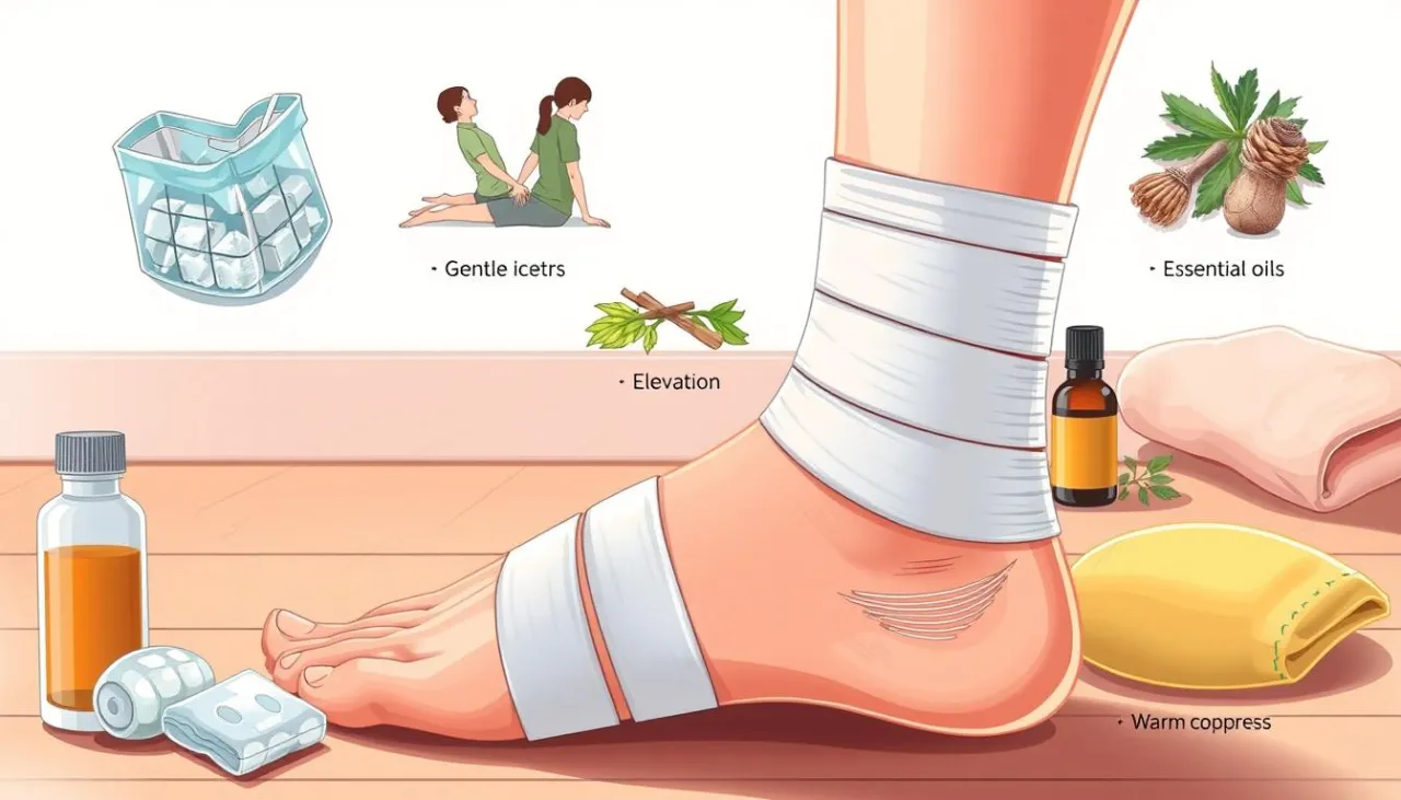 zasada RICE na stopę, ćwiczenia na płaskostopie