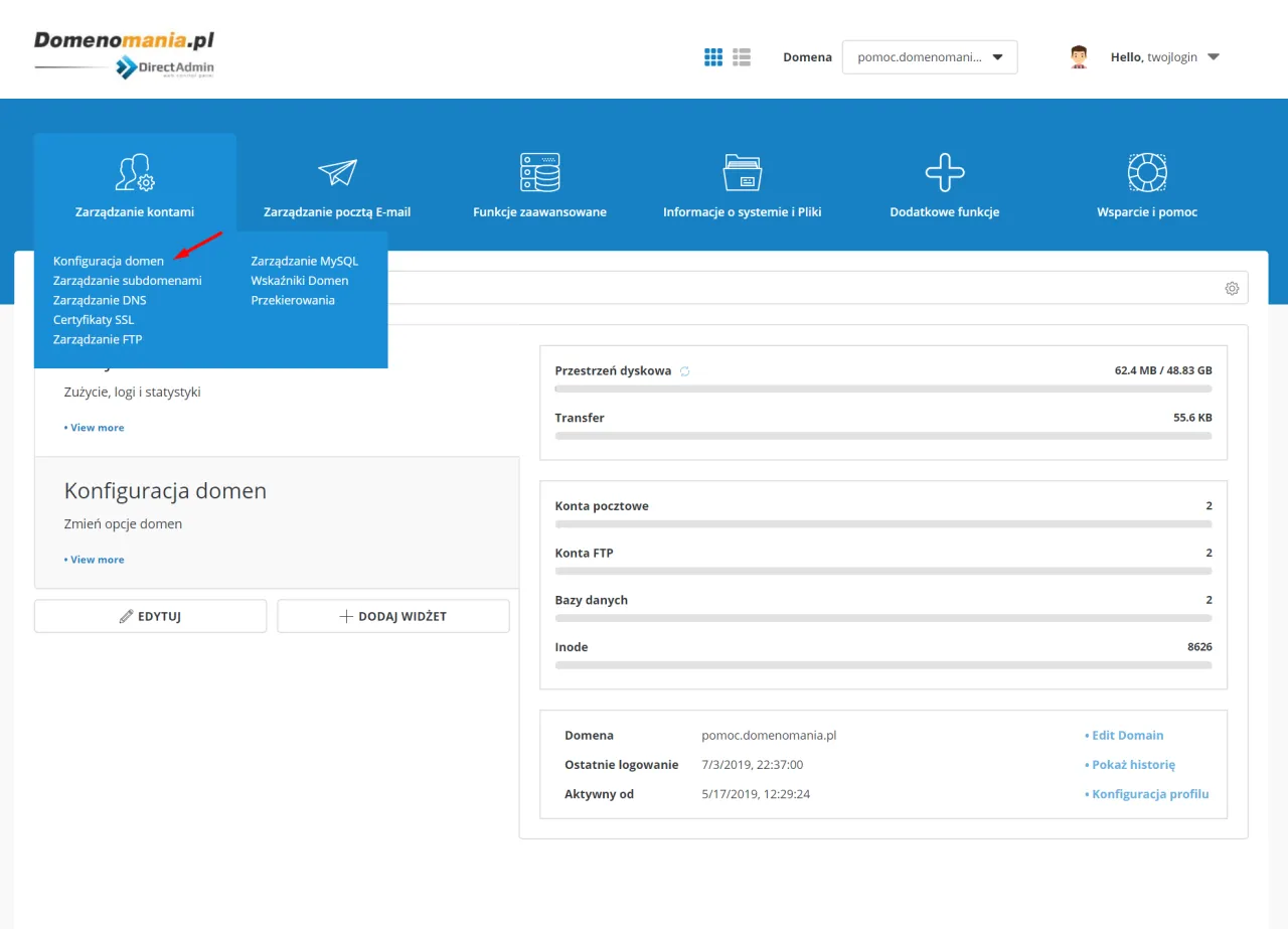 domena hosting certyfikat ssl ikony