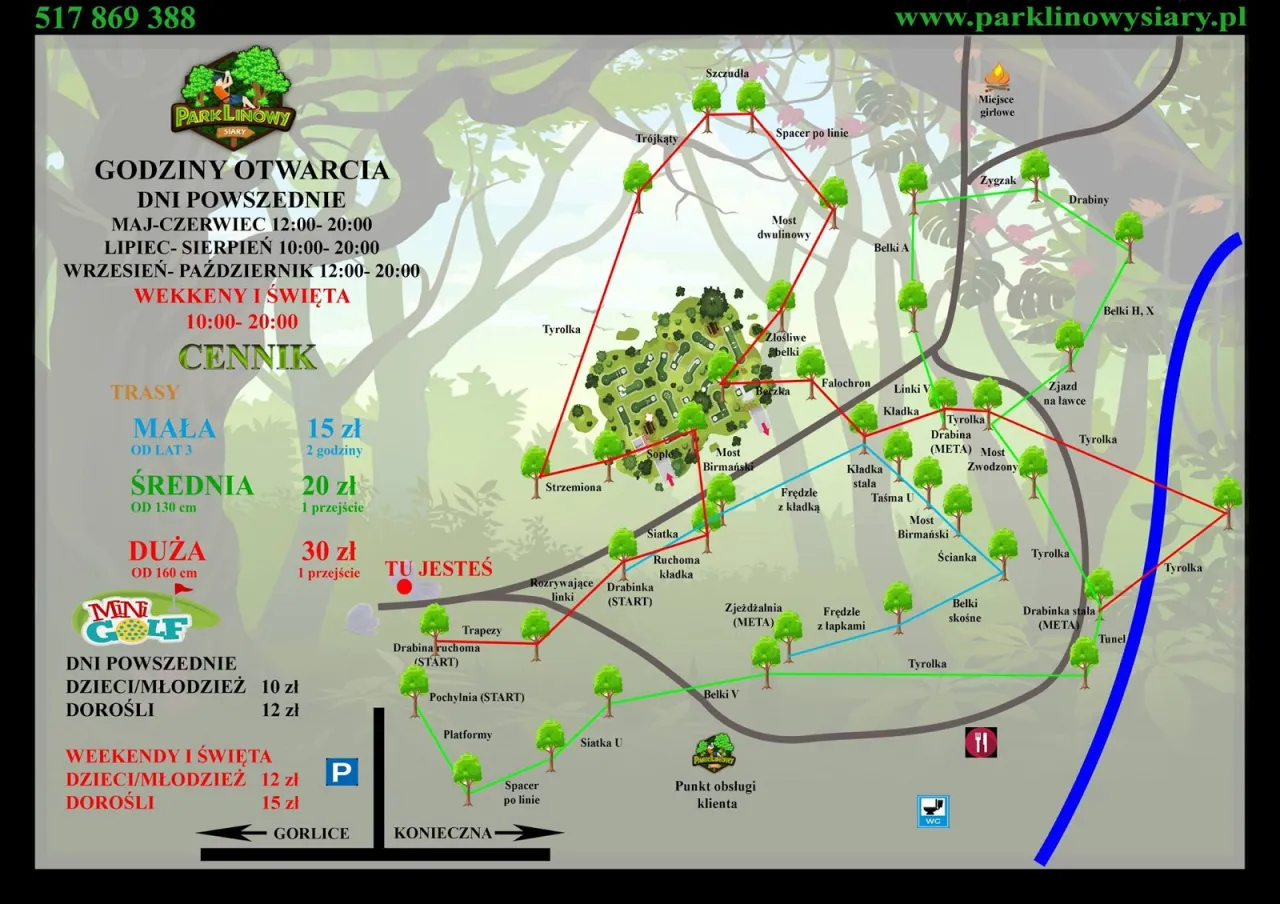 Mapa Park Linowy Zosinek Legnica