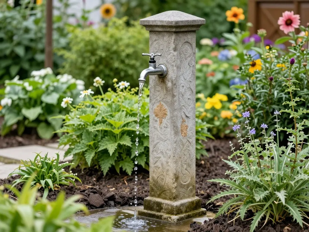 schemat instalacji kranu wolnostojącego w ogrodzie