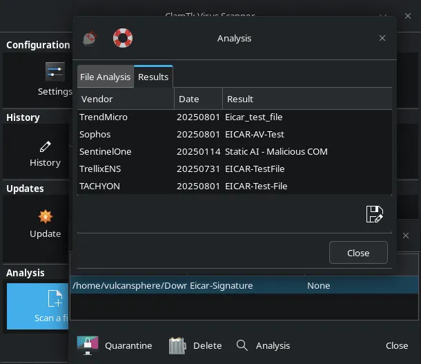 EICAR test file example