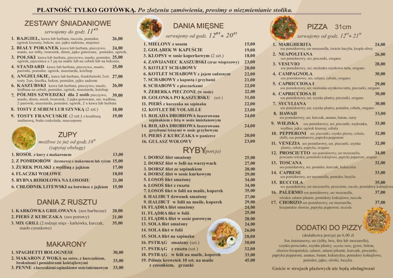 Władysławowo restauracje ceny